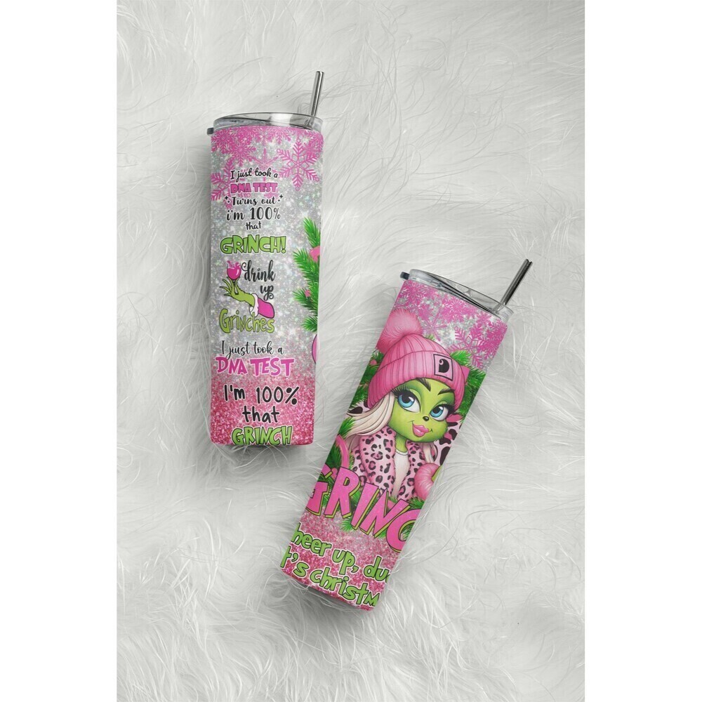 Christmas Boujee Glitter 20 oz Skinny Tumbler